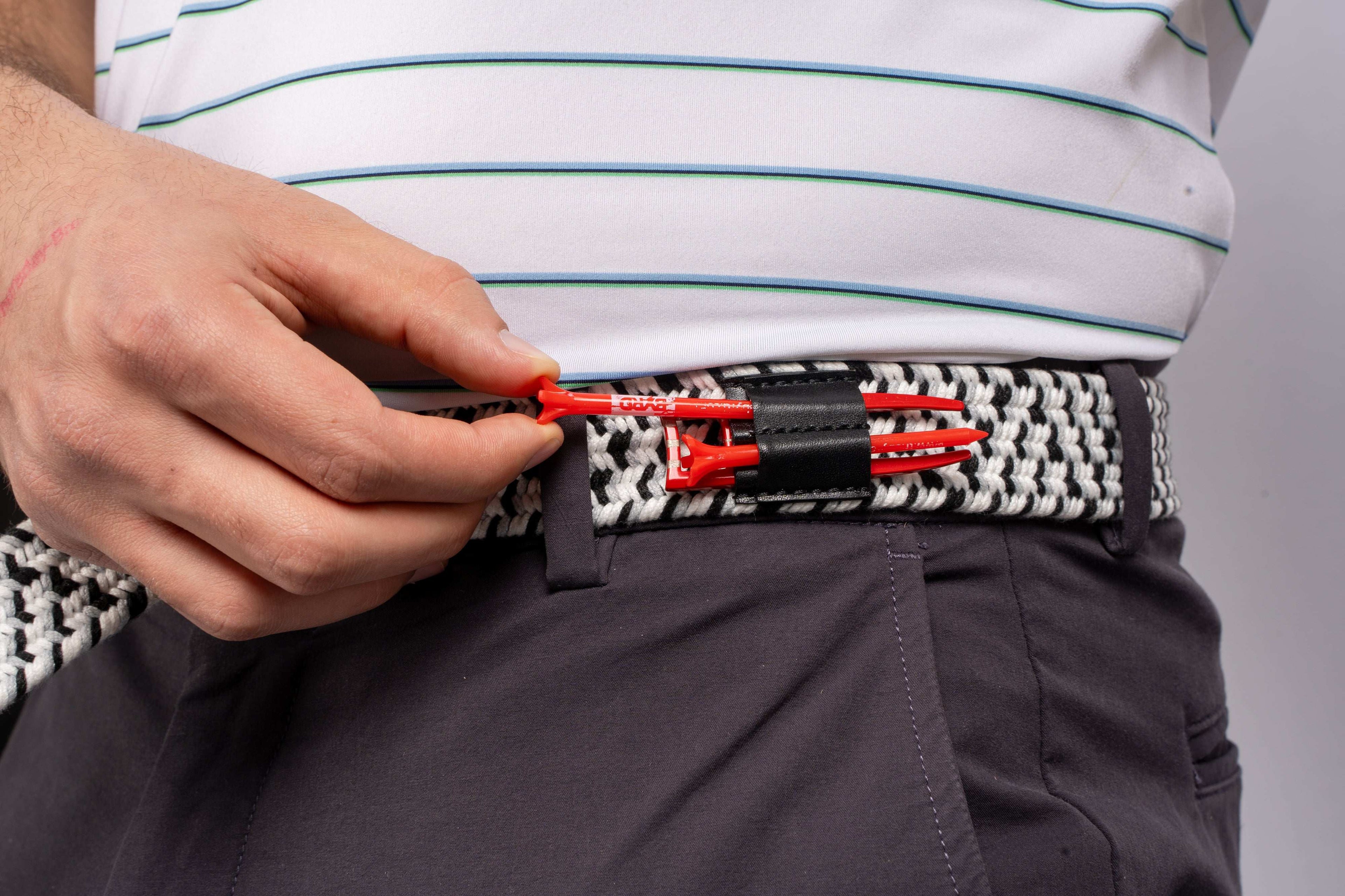 BRAIDED GOLF BELT ♠ Black/Grey/White
